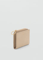 Leather Effect Wallet Beige