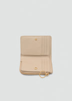 Leather Effect Wallet Beige