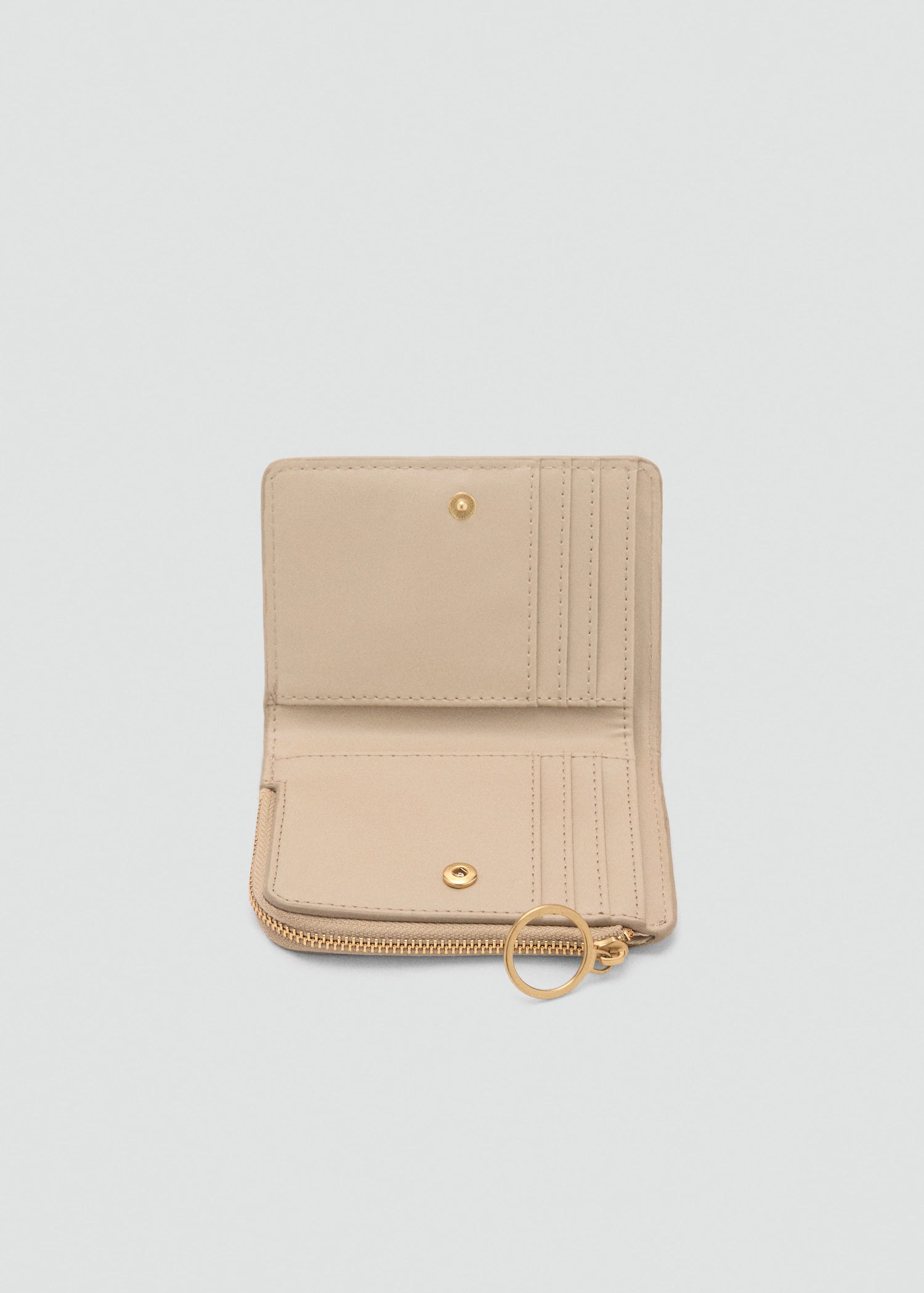 Leather Effect Wallet Beige