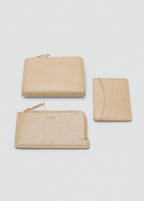 Leather Effect Wallet Beige