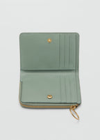 Leather Effect Wallet Aqua Green