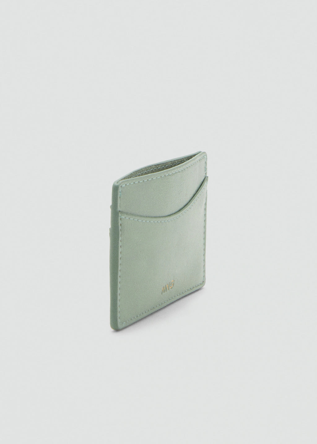 Leather Effect Card Holder Aqua Green