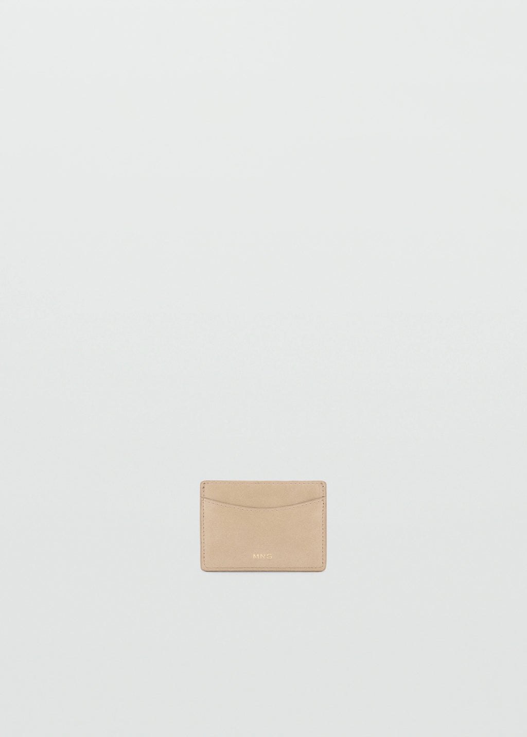 Leather Effect Card Holder Beige