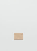 Leather Effect Card Holder Beige