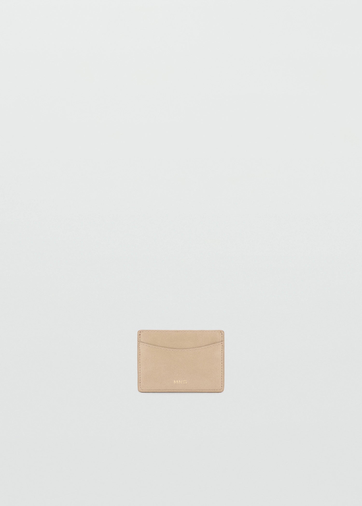 Leather Effect Card Holder Beige
