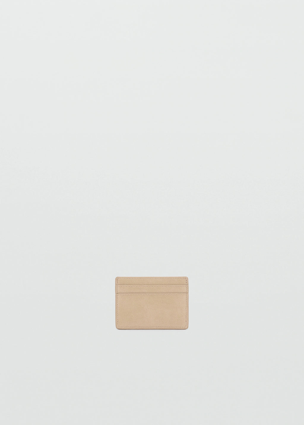 Leather Effect Card Holder Beige