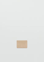 Leather Effect Card Holder Beige