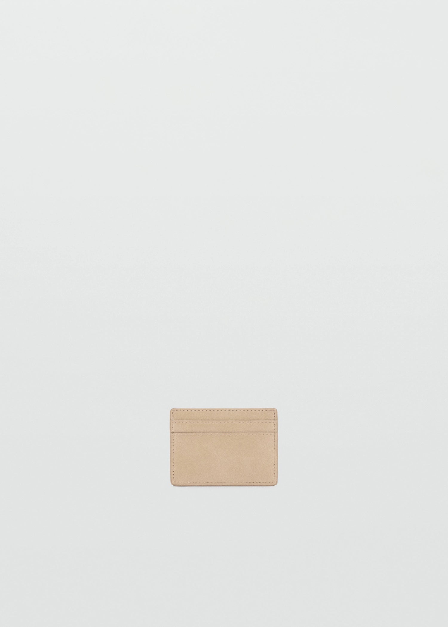 Leather Effect Card Holder Beige