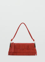 Leather Shoulder Bag With Fringes Russet