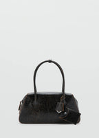 Leather Shoulder Bag With Charms Black