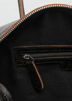 Leather Shoulder Bag With Charms Black