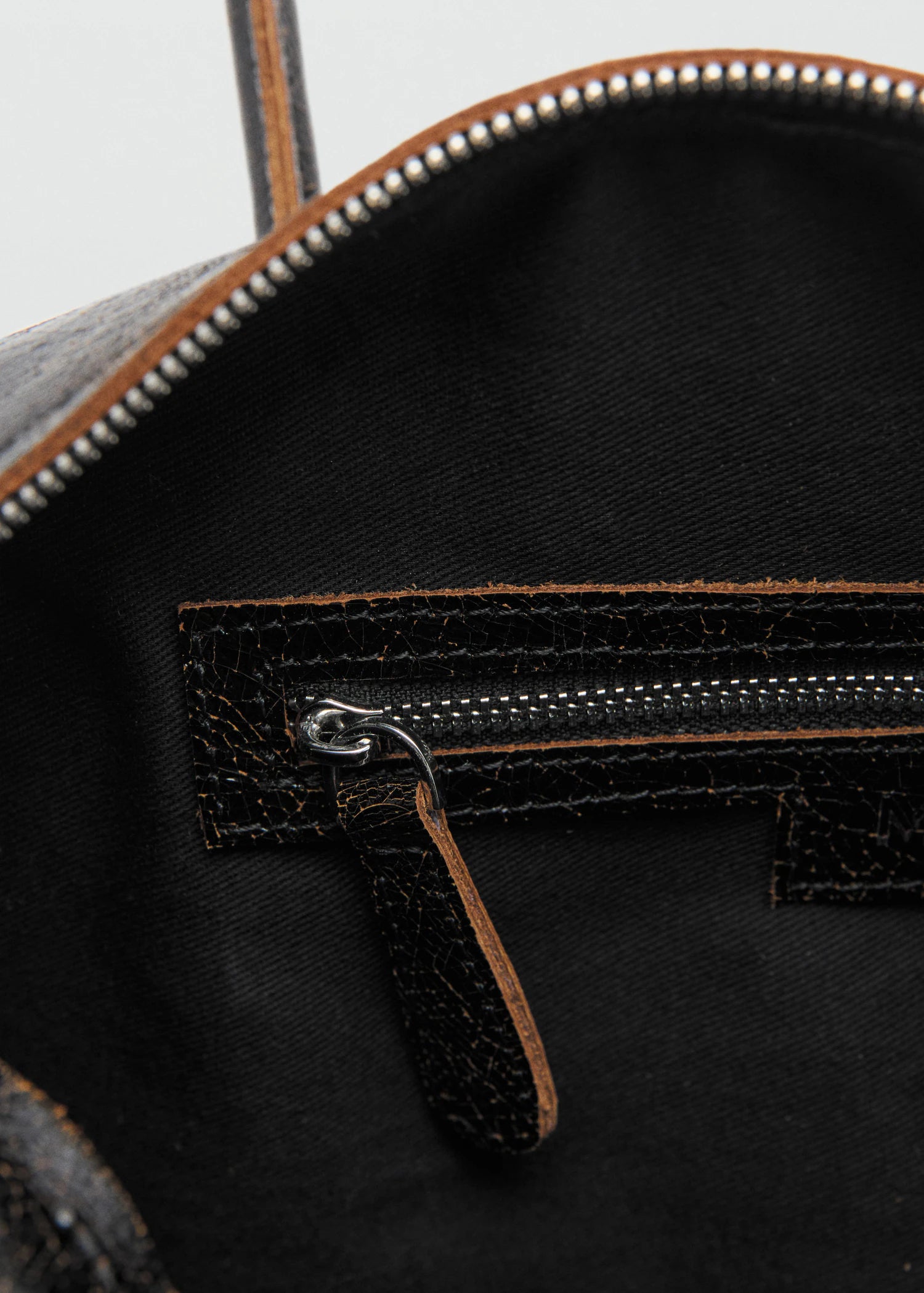 Leather Shoulder Bag With Charms Black