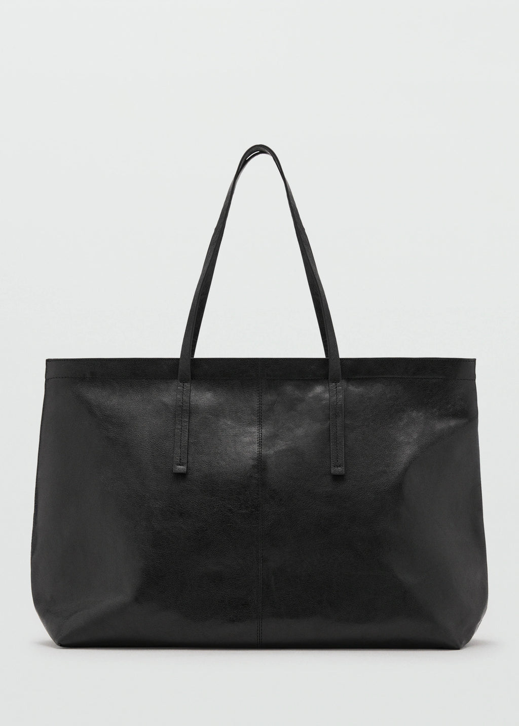 Leather Shopper Bag Black