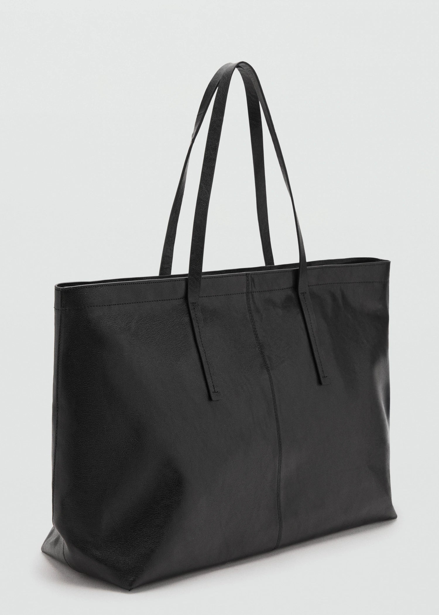 Leather Shopper Bag Black