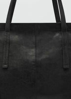 Leather Shopper Bag Black