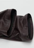 Leather Long Gloves Chocolate