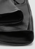 Leather Long Gloves Black