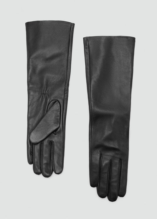 Leather Long Gloves Black