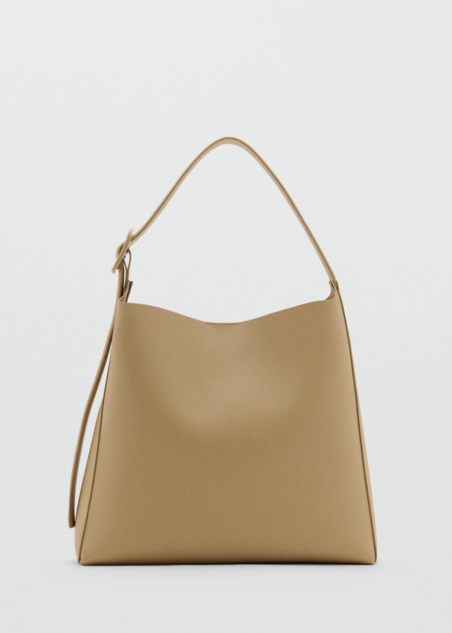 Leather Effect Bucket Bag Vanilla