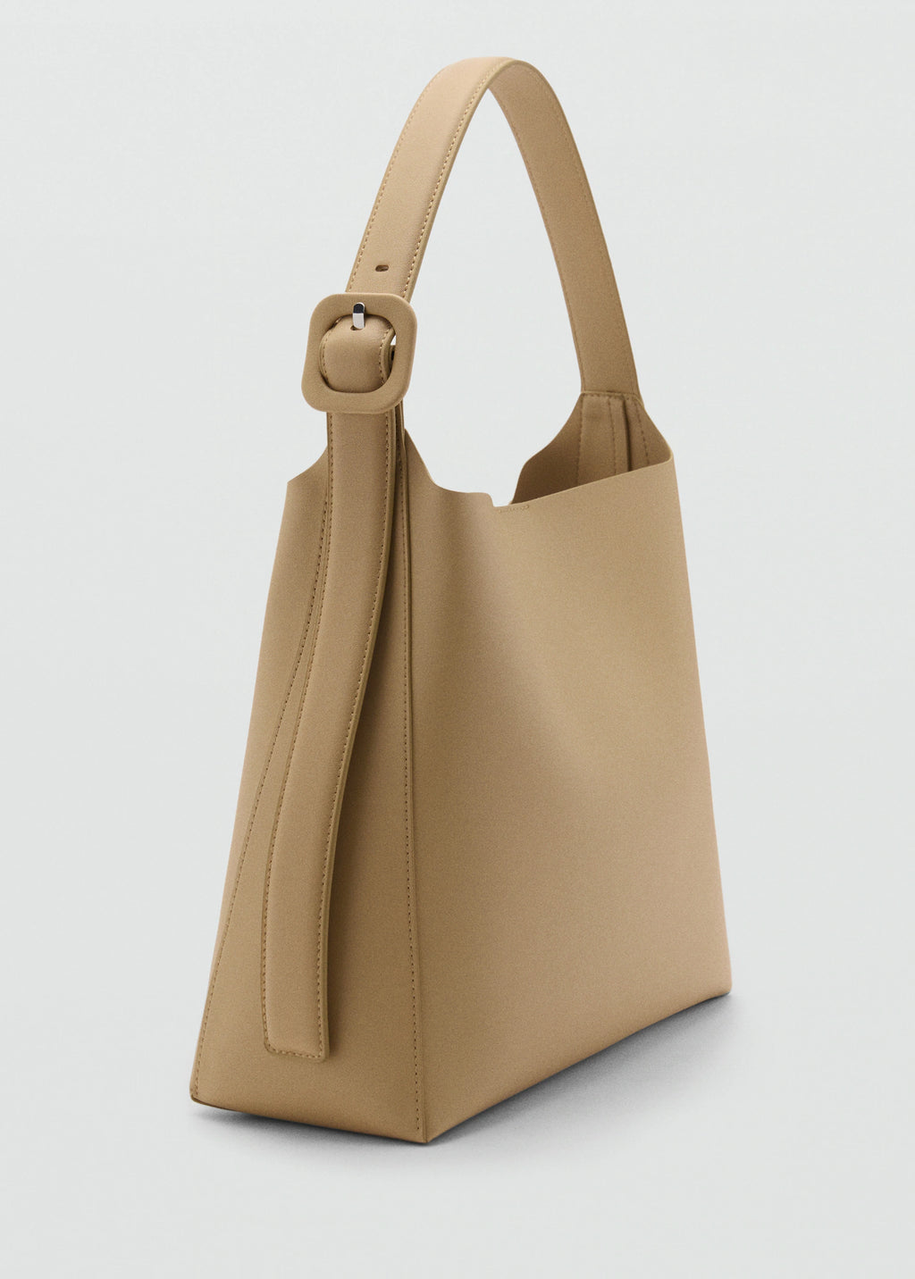 Leather Effect Bucket Bag Vanilla
