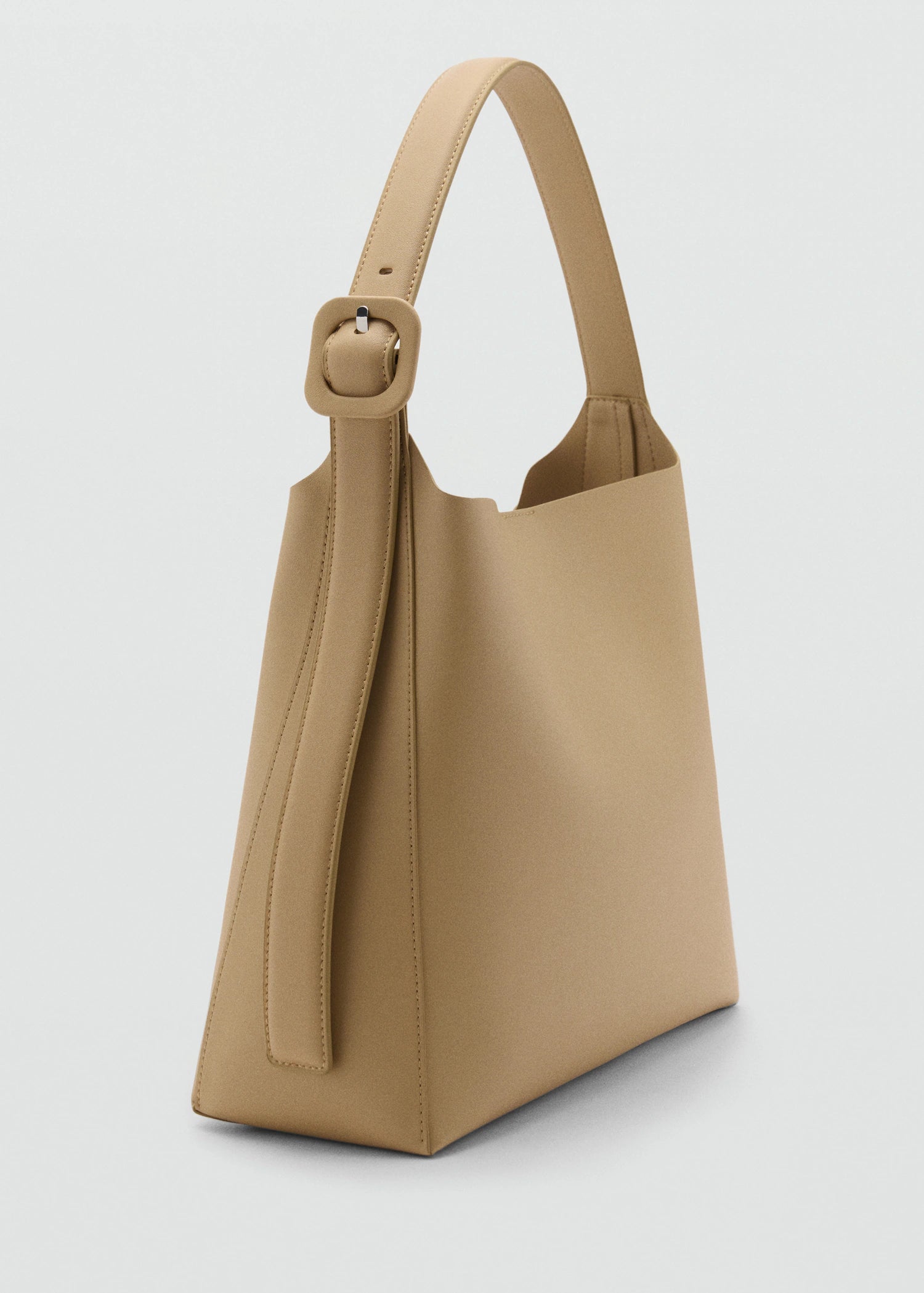 Leather Effect Bucket Bag Vanilla