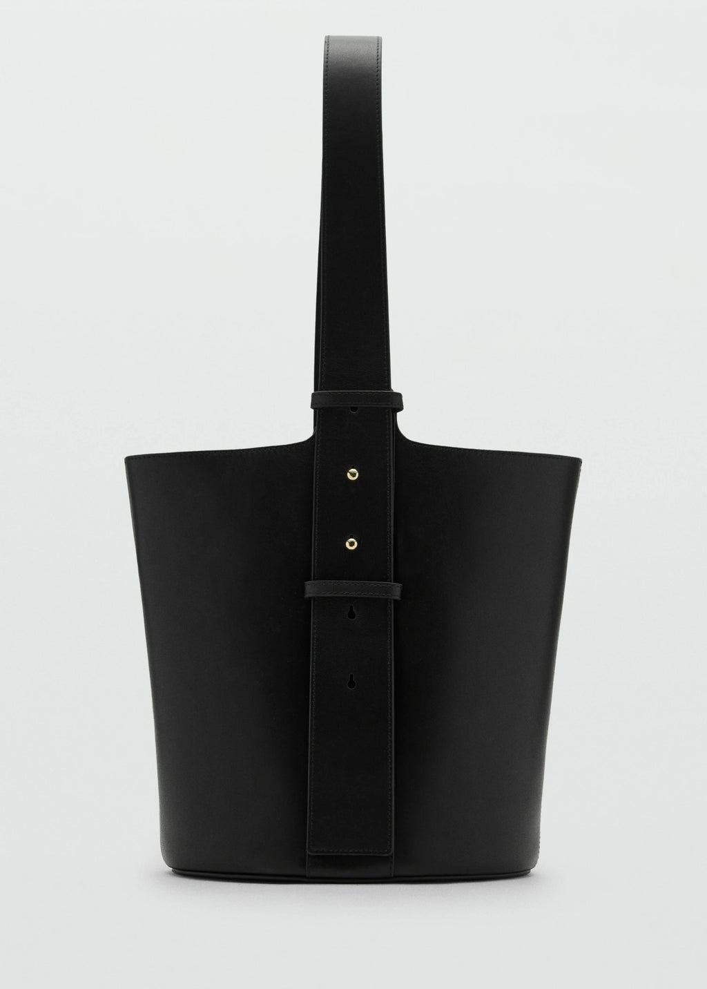 Leather Bucket Bag Black