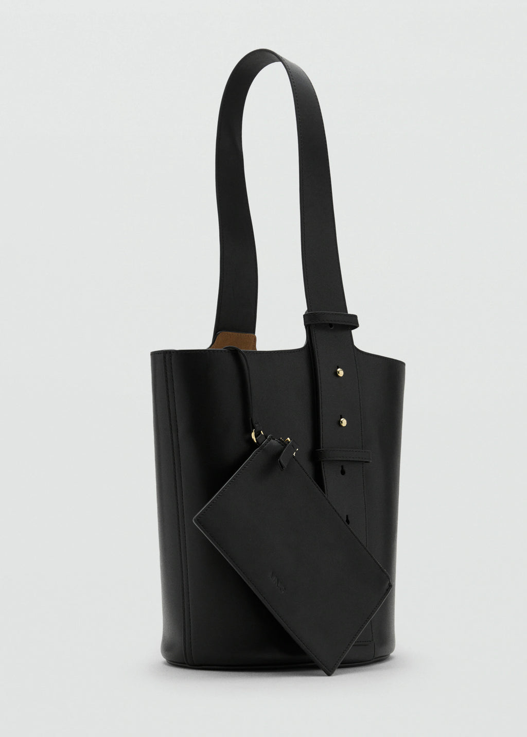 Leather Bucket Bag Black