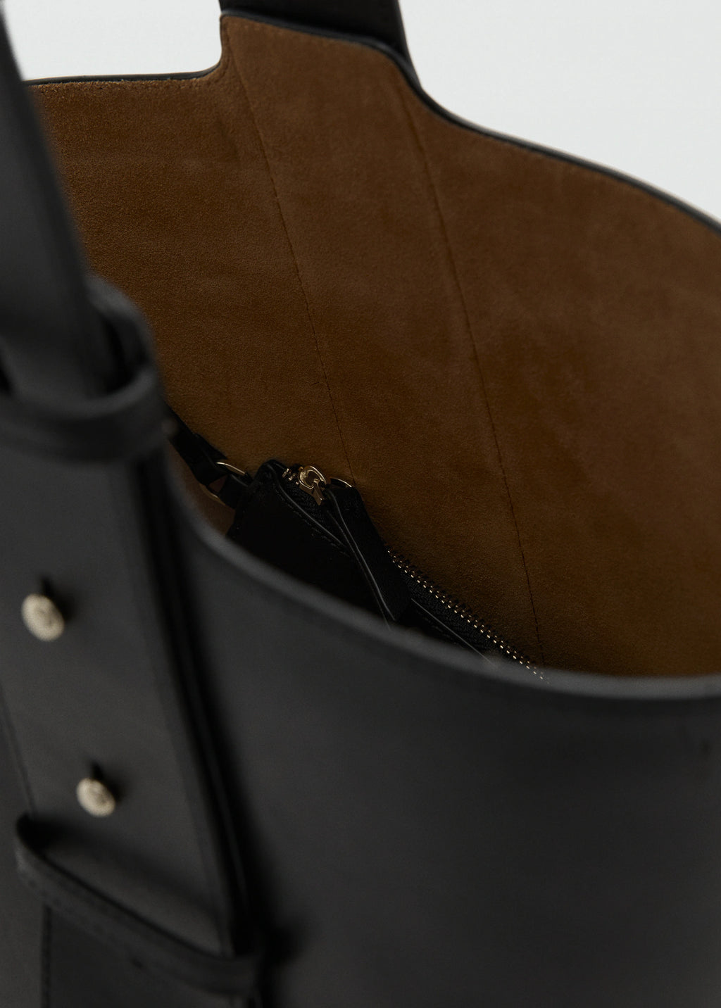 Leather Bucket Bag Black