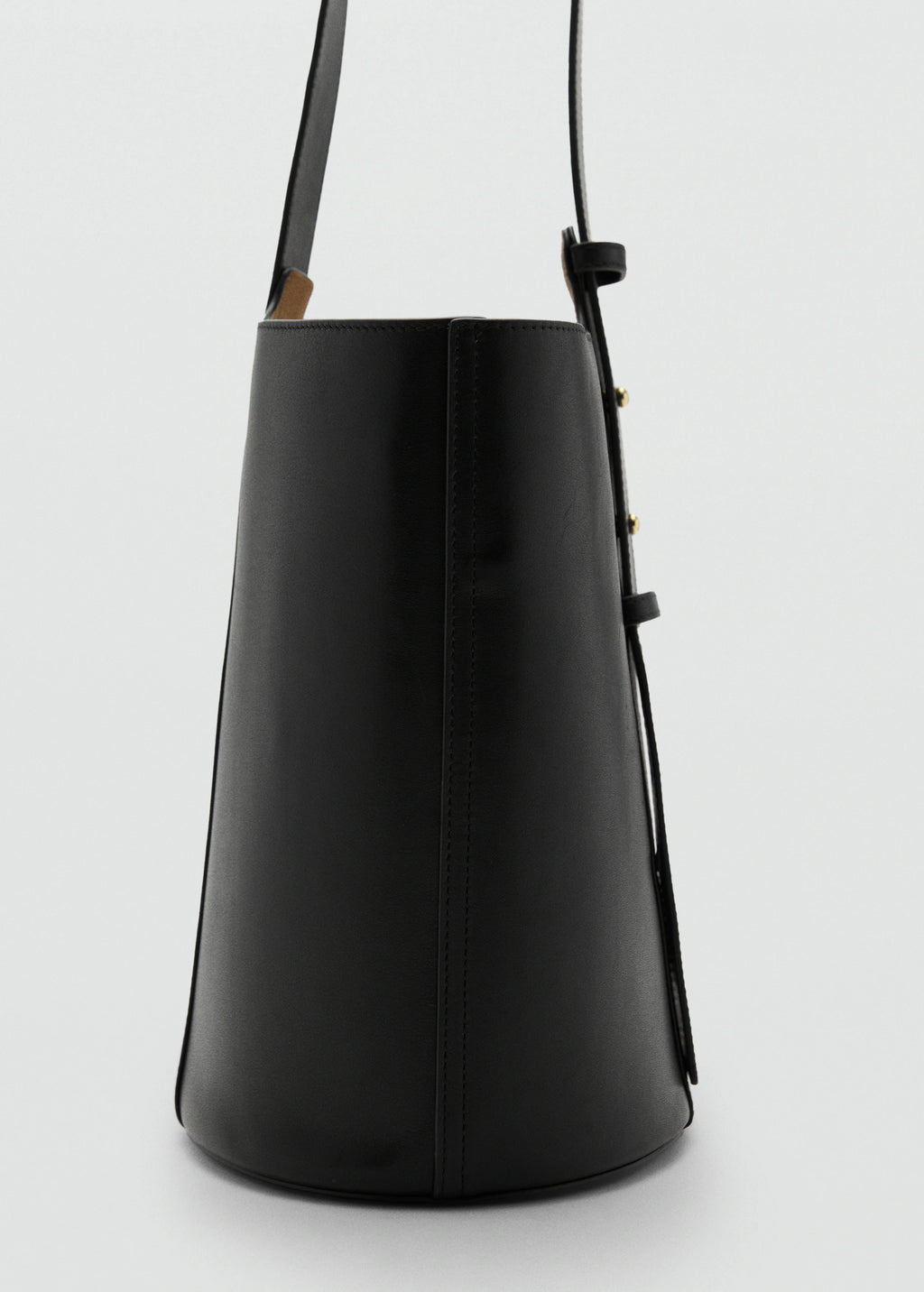 Leather Bucket Bag Black