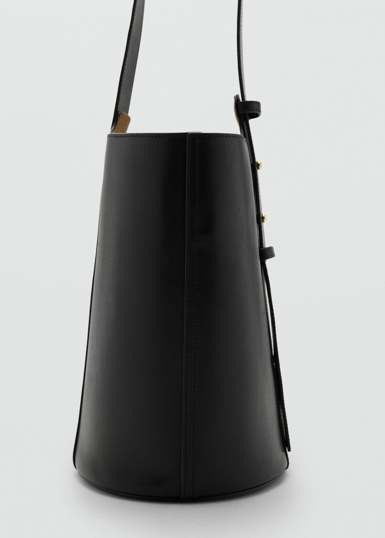 Leather Bucket Bag Black