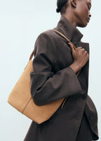 Leather Bucket Bag Medium Brown