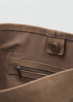 Leather Bucket Bag Sand