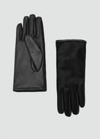 Leather And Fur Effect Gloves Black