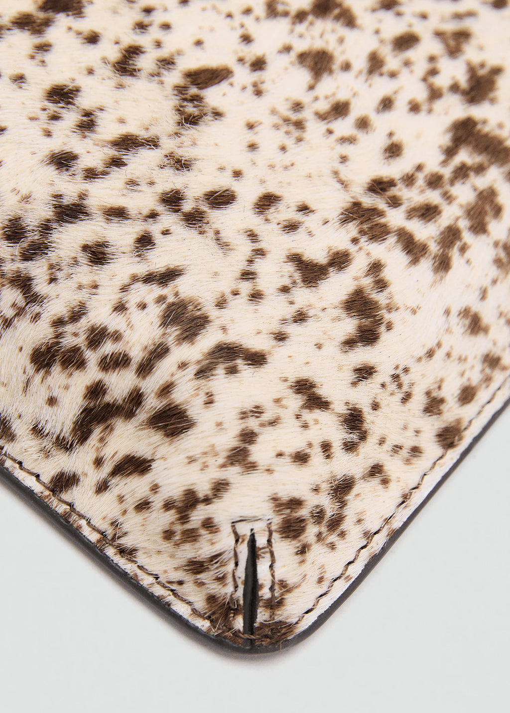 Leather And Fur Clutch Brown