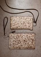 Leather And Fur Clutch Brown