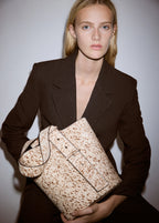 Leather And Fur Bucket Bag Brown