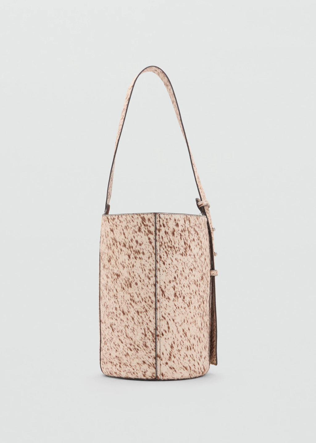 Leather And Fur Bucket Bag Brown