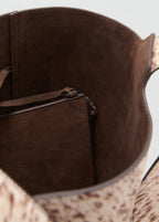 Leather And Fur Bucket Bag Brown