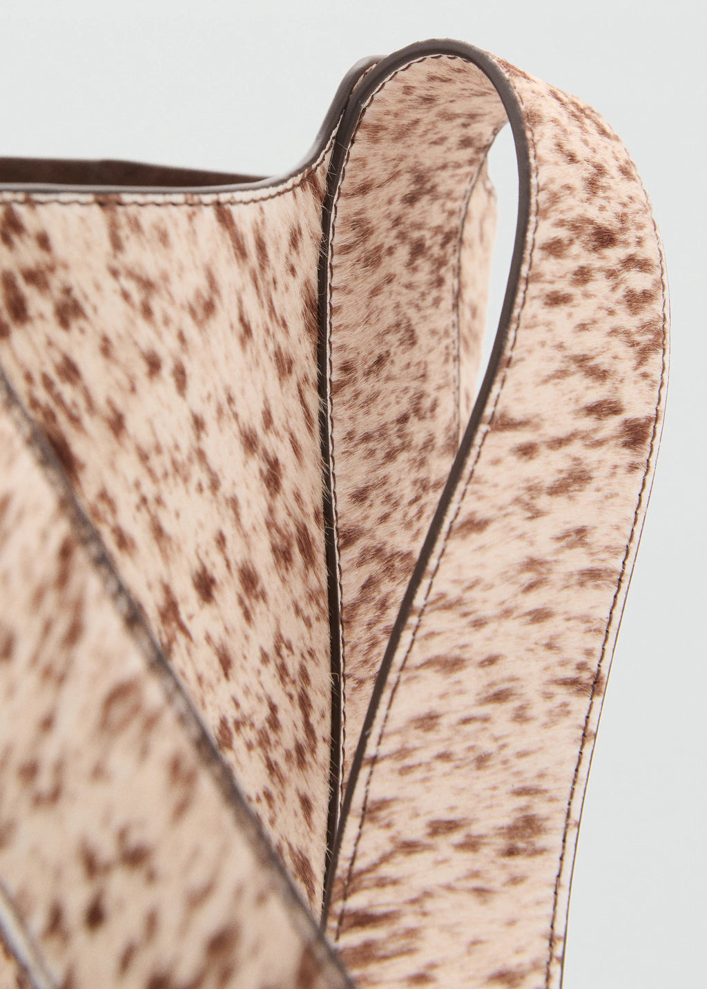 Leather And Fur Bucket Bag Brown