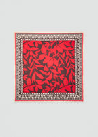 Leaf Print Scarf Red