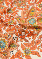 Leaf Print Scarf Orange