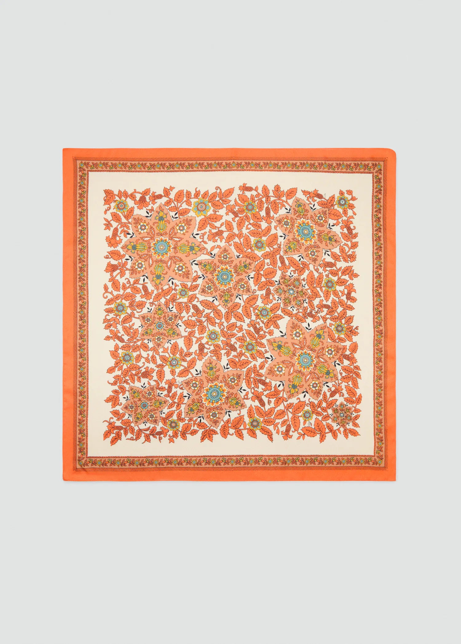 Leaf Print Scarf Orange
