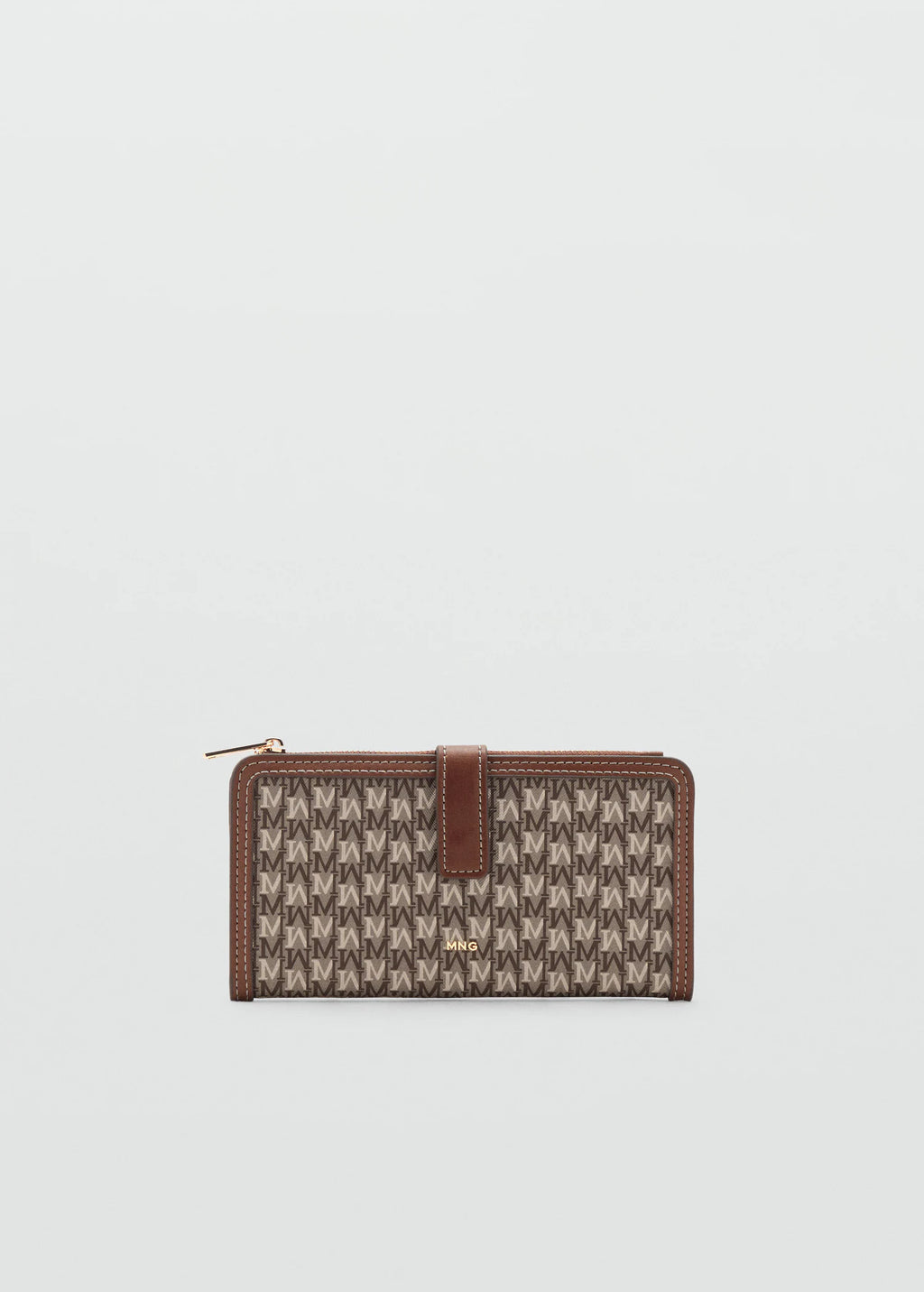 Large Wallet With Logo Print Leather