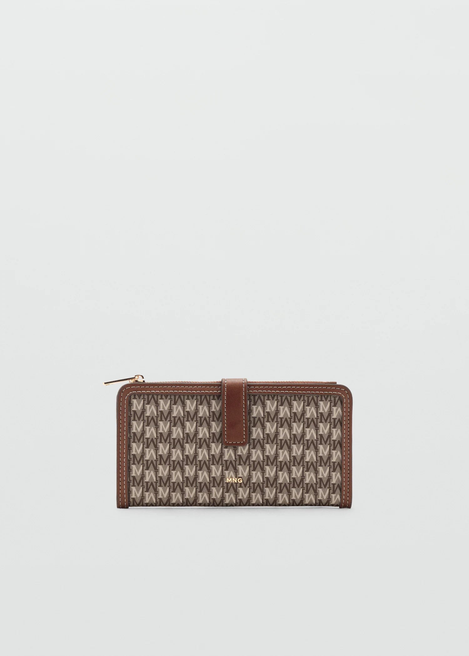 Large Wallet With Logo Print Leather