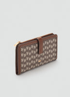 Large Wallet With Logo Print Leather