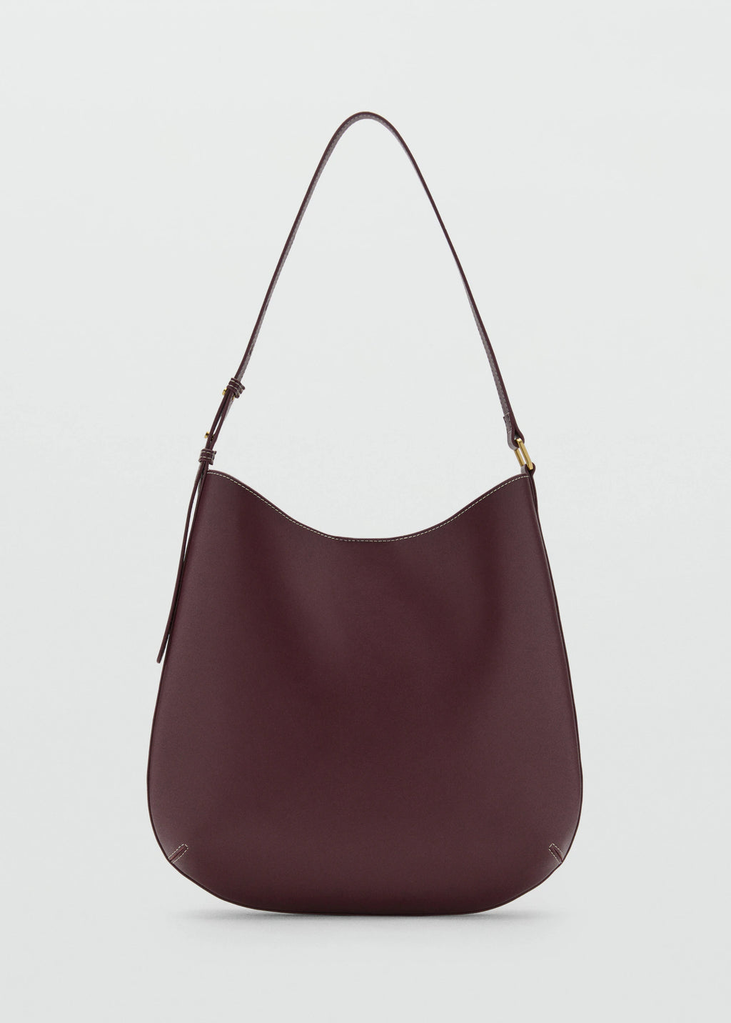 Large Oval Shoulder Bag Burgundy