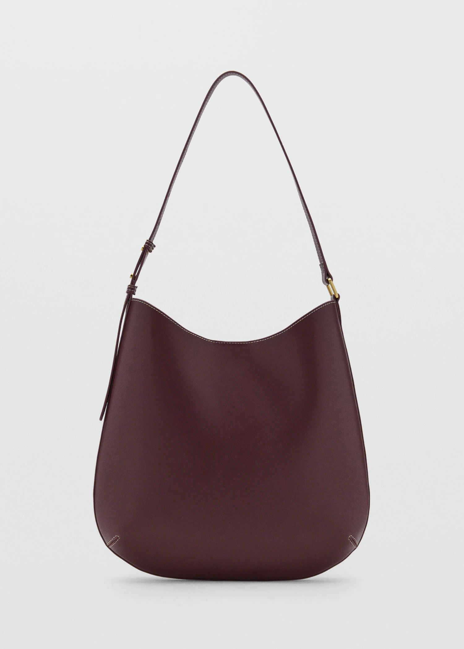 Large Oval Shoulder Bag Burgundy