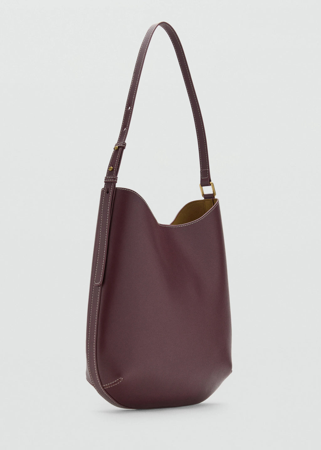 Large Oval Shoulder Bag Burgundy