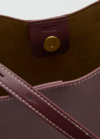 Large Oval Shoulder Bag Burgundy