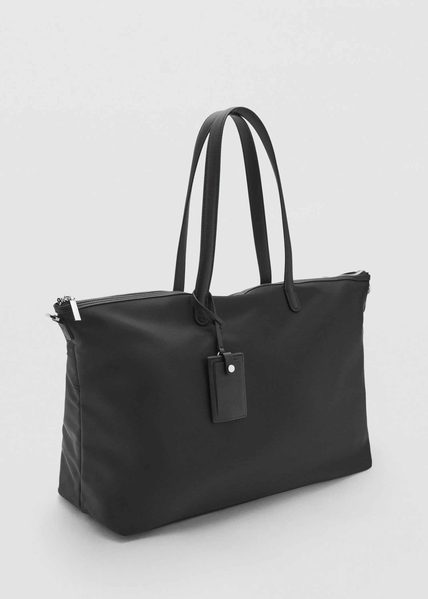 Large Nylon Shopper Bag Black